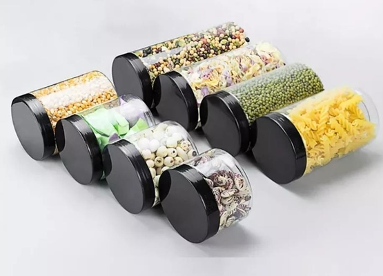 Leeres Plastikglas-transparentes nachfüllbares der Überwurfmutter-400ml mit schwarzem Deckel